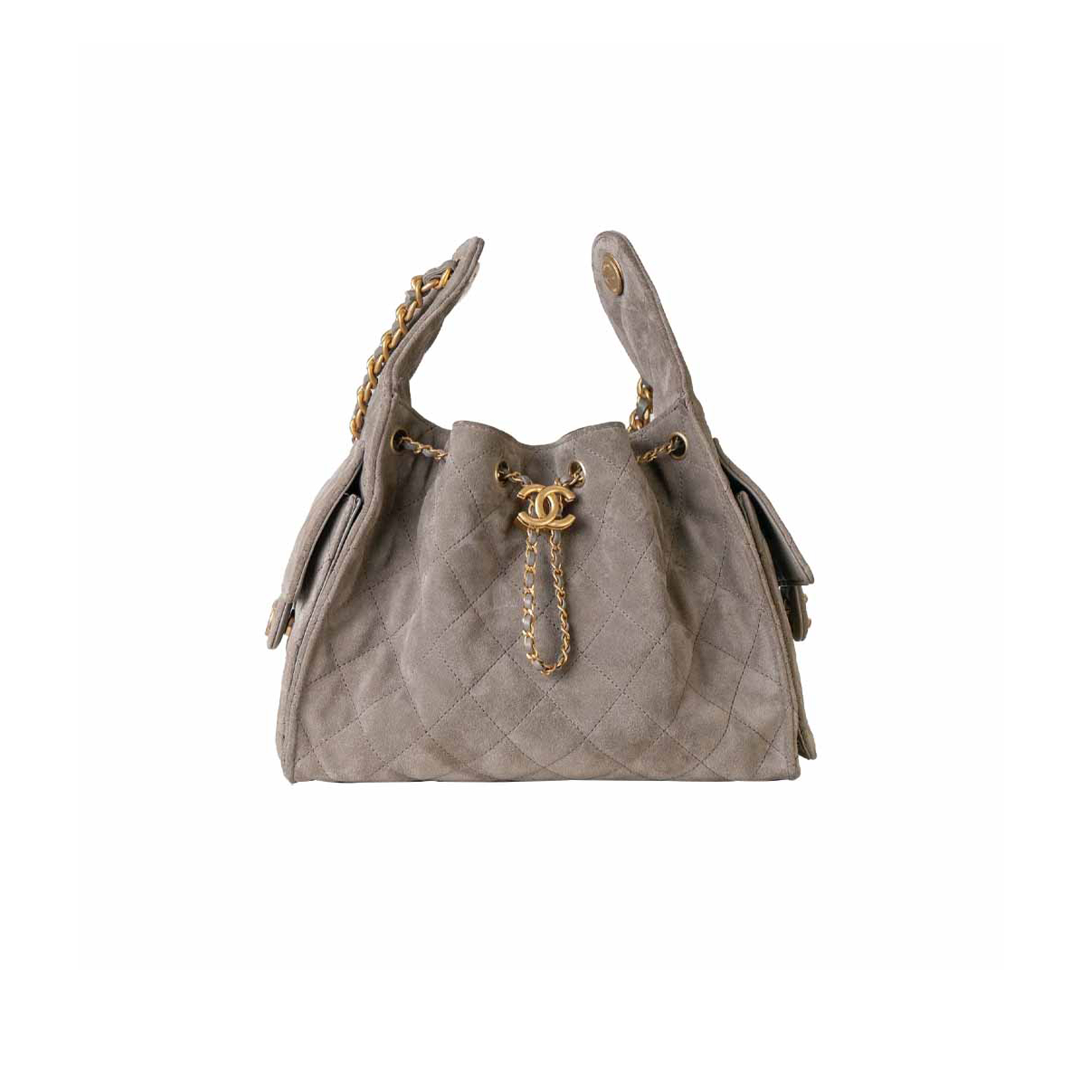 CHANEL  25C SUEDE POCKET HOBO BAG (30*26*14cm)